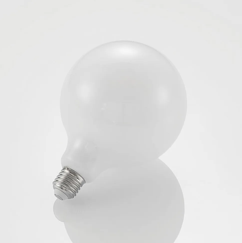 LED-pære E27 8W 2.700K G125 Globe, dæmpbar, opal