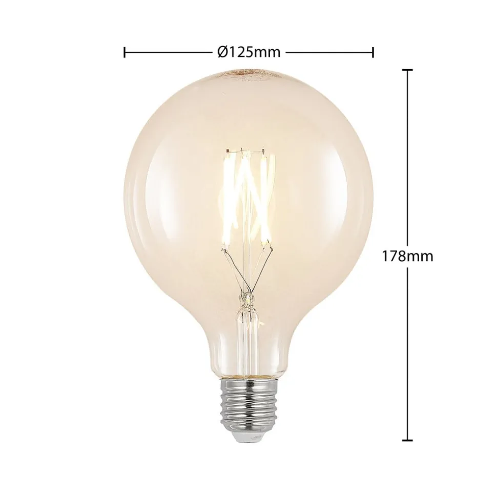 LED-pære E27 8W 2.700K G125 Globe, glødetråd, klar
