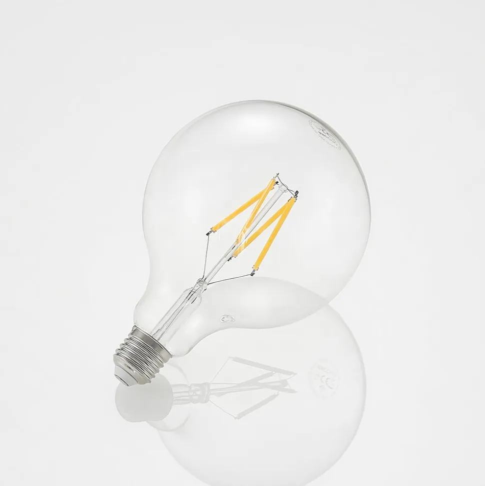 LED-pære E27 8W 2.700K G125 Globe, glødetråd, klar