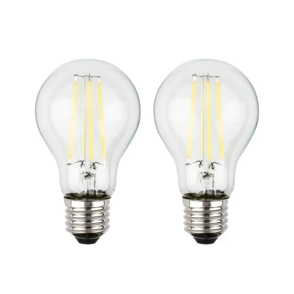 LED-pære E27 5W klar 3000K 1055 lm energiklasse 2er