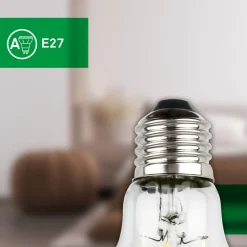 LED-pære E27 5W klar 3000K 1055 lm energiklasse 2er