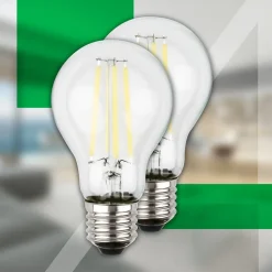 LED-pære E27 5W klar 3000K 1055 lm energiklasse 2er