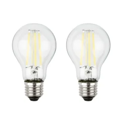 LED-pære E27 4W klar 3000K 840 lm energiklasse 2er