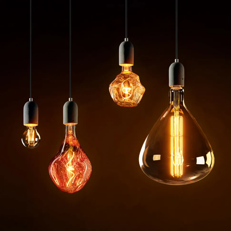 LED-pære Giant Drop E27 4W 918 dim kobber-metal.