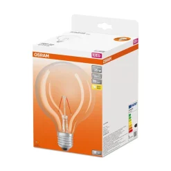 LED-pære Globe G125 E27, 2,5 W klar glødetråd 2.700 K