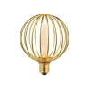 LED-pære Globe, guld, E27, 3,5 W, 1.800 K, dæmpbar