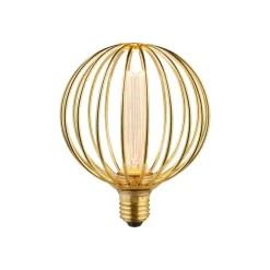 LED-pære Globe, guld, E27, 3,5 W, 1.800 K, dæmpbar