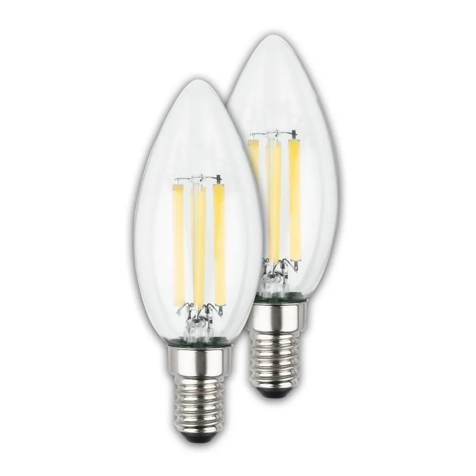 LED-pære stearinlys E14 4W klar 3000K 840 lm energiklasse 2er