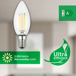LED-pære stearinlys E14 4W klar 3000K 840 lm energiklasse 2er