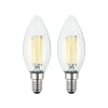 LED-pære stearinlys E14 2,5W klar 3000K 525 lm energiklasse 2er