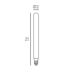 LED-pære Tube 210, mat E14 4,5 W 2.700 K dæmpbar