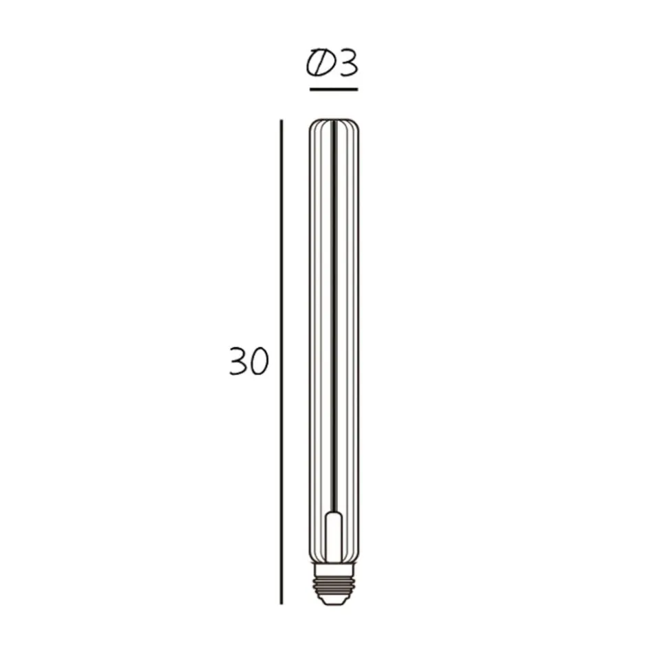LED-pære Tube 300 Plissé, E27, 4 W, 2.200 K, dæmpbar