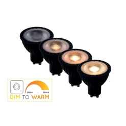 LED-reflektor GU10 5W dim to warm, sort