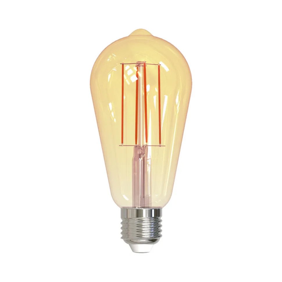 LED-Rustika, glødetråd, E27, guldfarvet, 7W, 2000K, 650 lumen