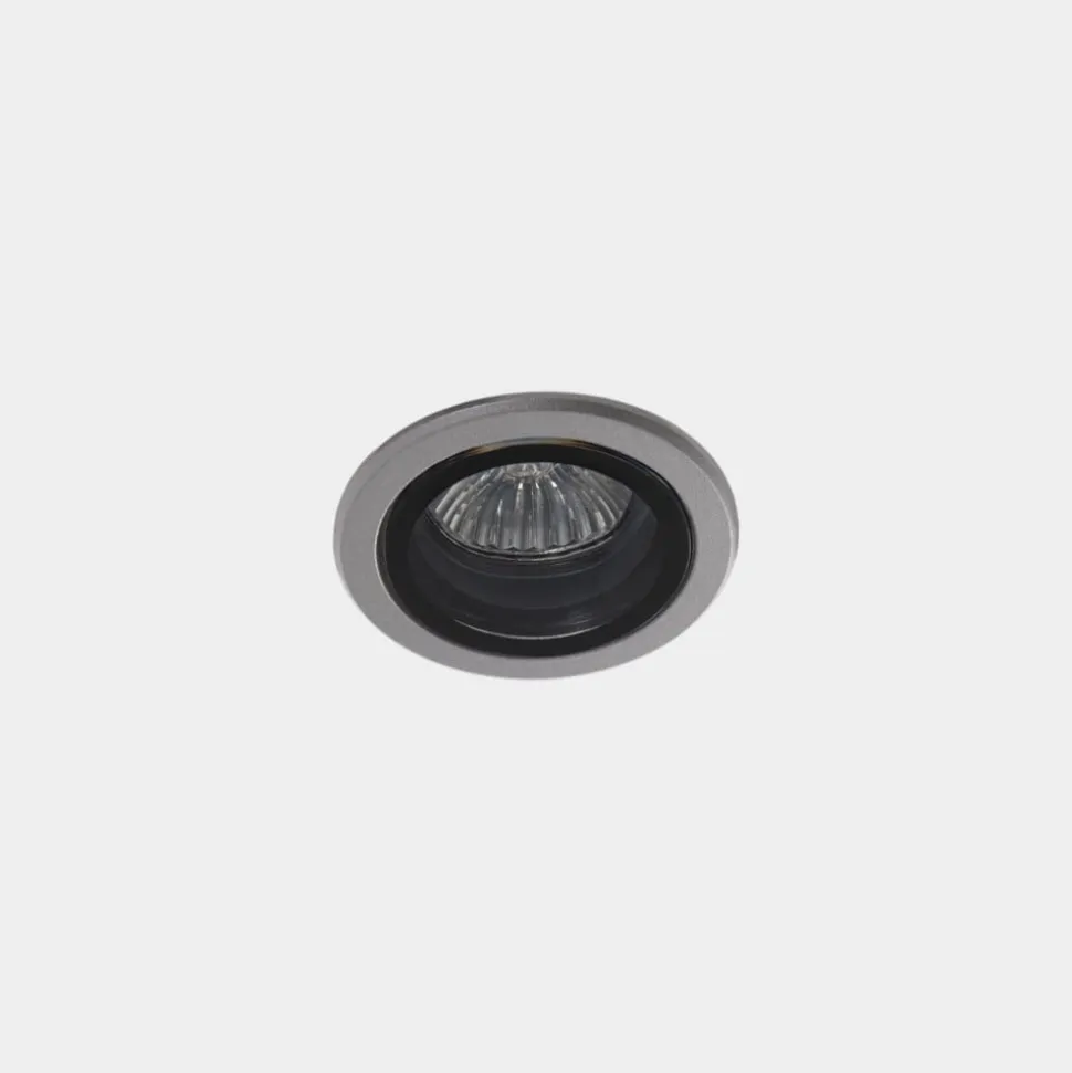 LEDS-C4 Eko indbygningsspot til udendørs brug, grå, Ø 7,5 cm, aluminium