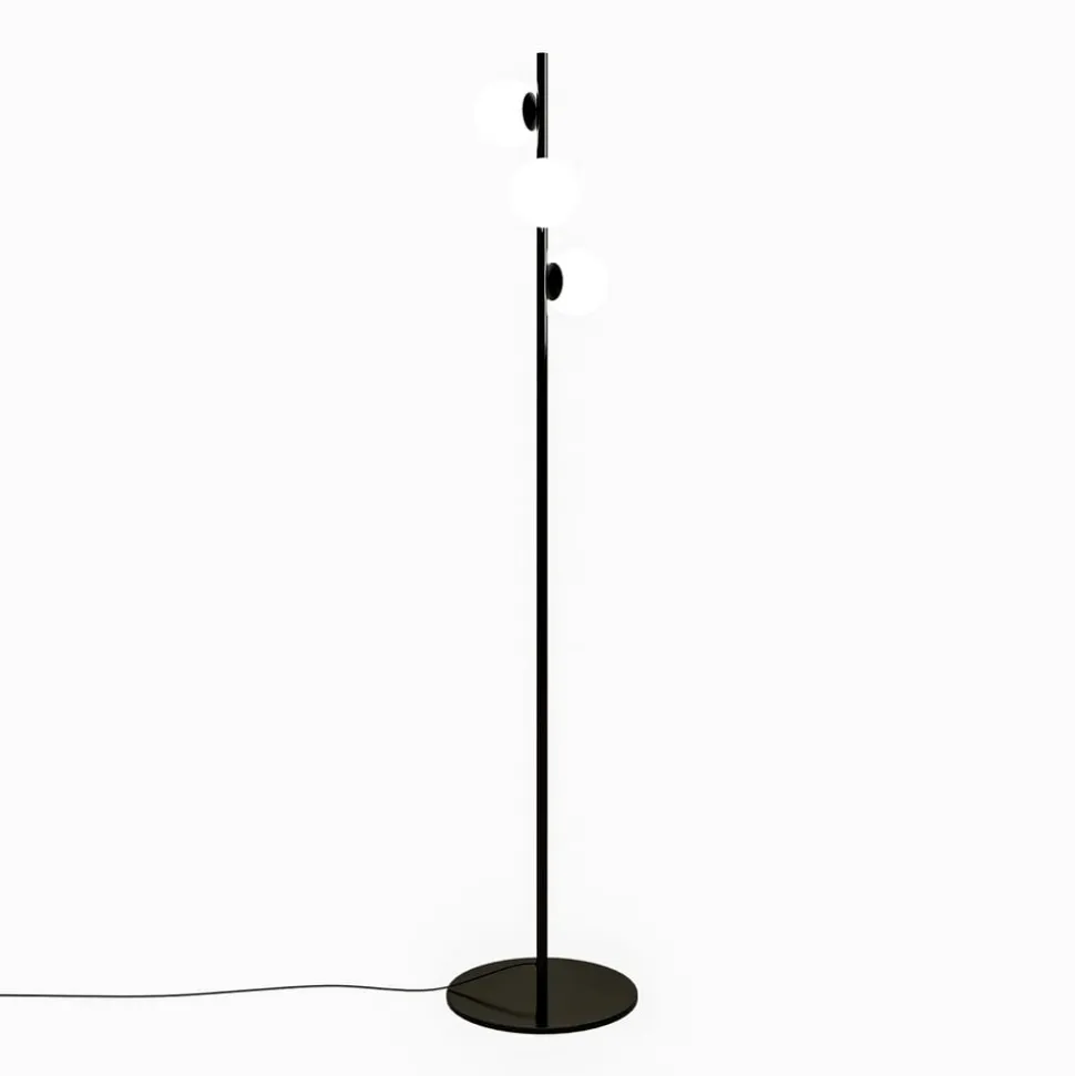 LEDS-C4 LED-gulvlampe Perlina, højde 170 cm, sort, stål
