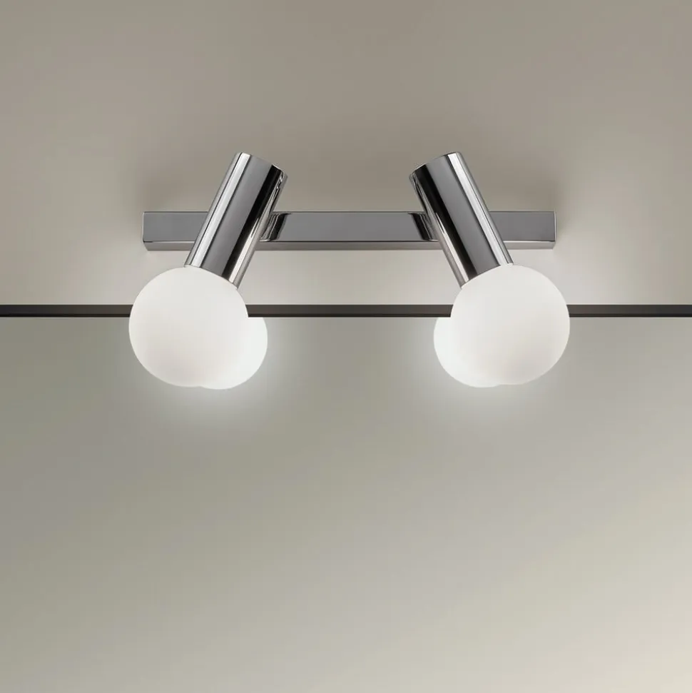 LEDS-C4 Mist væglampe badeværelse, 2 lysk., krom