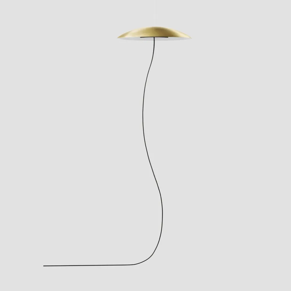 LEDS-C4 Noway Single LED-gulvlampe, buet, guld