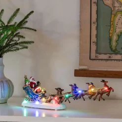 LED-scene Julemanden i en kane