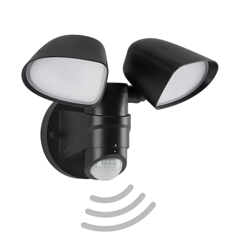 LED-sensor udendørs vægspot Bilbao 2 lyskilder sort