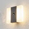 LED-sensor-udendørs væglampe Kumi, grafit, IP44