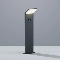 LED-sensor-vejlampe PEARL, højde 50 cm, antracitgrå metal, IP54