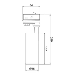 LED-skinnespot Lucea 3-faset 10W hvid