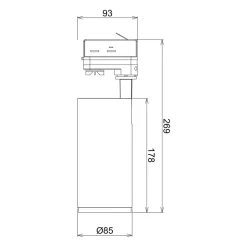 LED-skinnespot Lucea 3-faset 20W hvid
