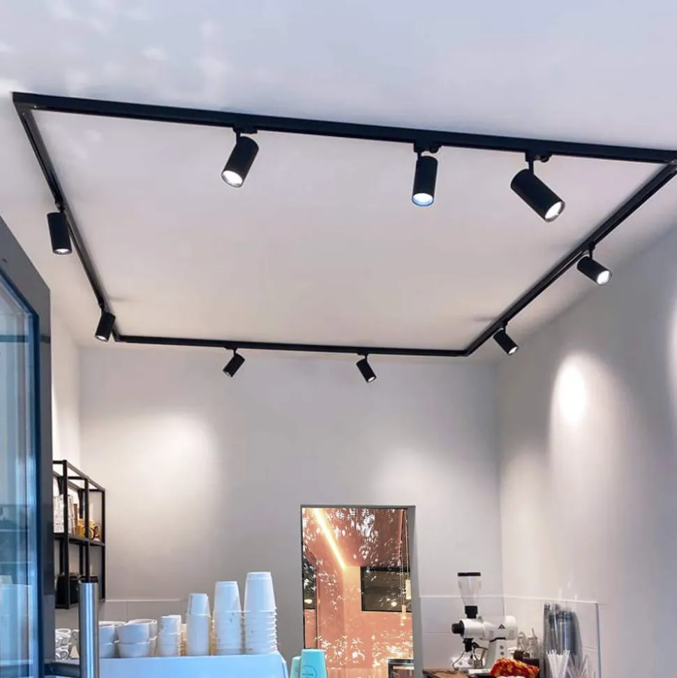 LED-skinnespot Lucea 3-faset 15W sort
