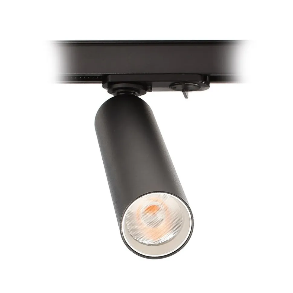 LED-skinnespot Slim 1-faset, sort, aluminium, 5 W, 2.700 K