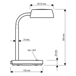 LED-skrivebordslampe MAULabby, blå, højde 30 cm