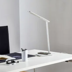 LED-skrivebordslampe Orbit med induktion sølv