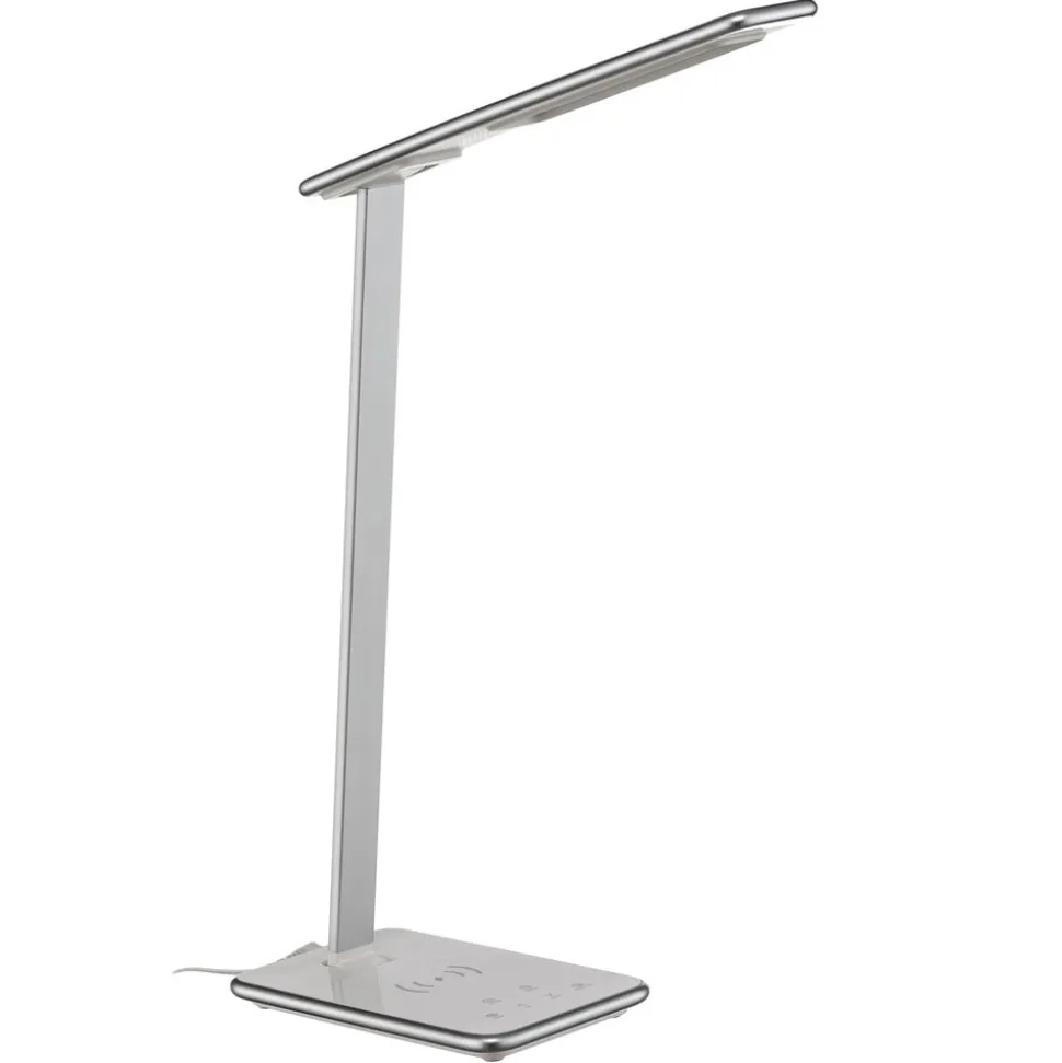 LED-skrivebordslampe Orbit med induktion sølv