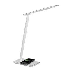 LED-skrivebordslampe Orbit med induktion sølv