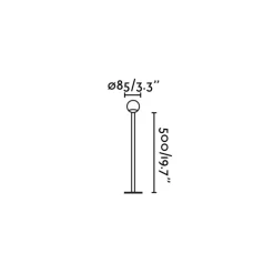 LED-sokkellampe Cuca, sort, stål, IP65, højde 50 cm
