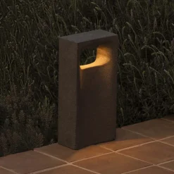 LED-sokkellampe Glint, 2700K, 40 cm, grå, beton, IP55