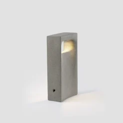 LED-sokkellampe Glint, 2700K, 40 cm, grå, beton, IP55