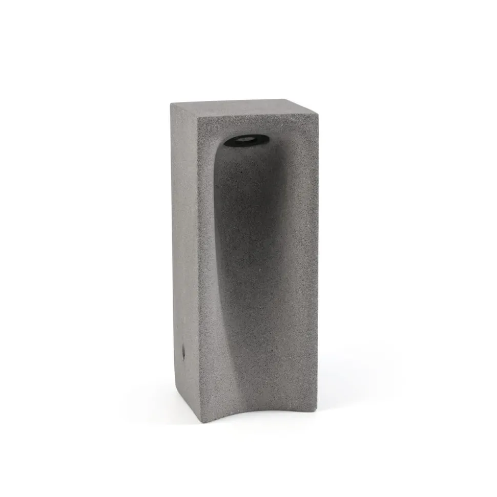 LED-sokkellampe Grot, 3000K, grå, beton, IP55, højde 40 cm