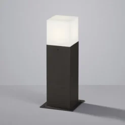 LED-sokkellampe HUDSON, antracit, højde 30 cm, metal IP44