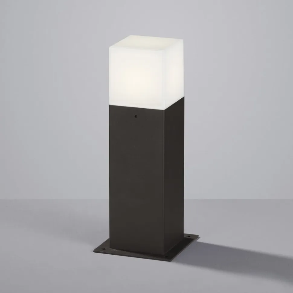 LED-sokkellampe HUDSON, antracit, højde 30 cm, metal IP44