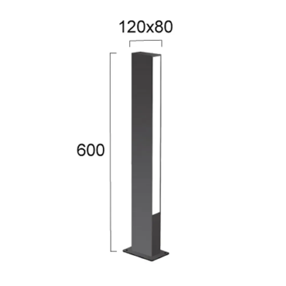 LED-sokkellampe Lir, højde 60 cm, mørkegrå metal