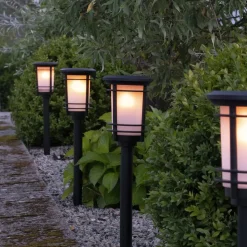 LED-sokkellampe solcelle Flame med flammeeffekt