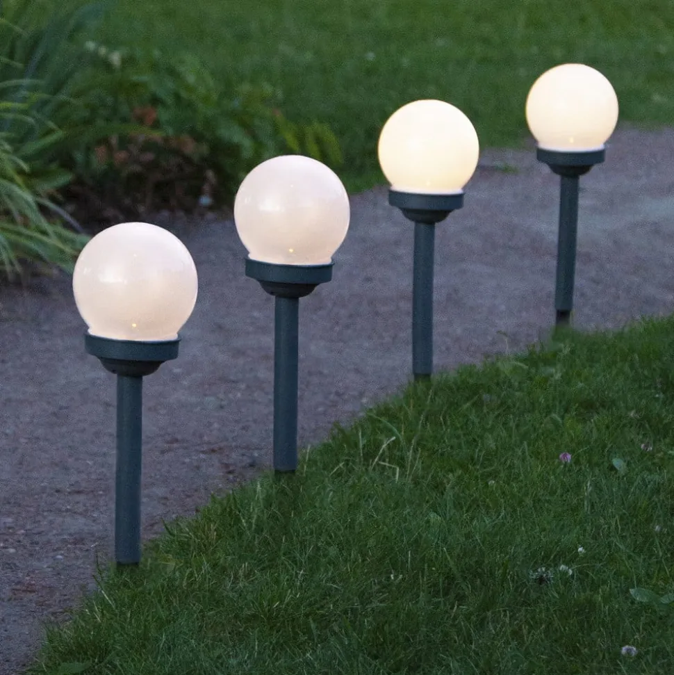 LED-sokkellampe solcelle Globus i sæt af 4