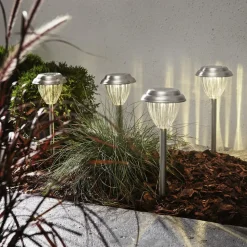 LED-sokkellampe solcelle Palma i sæt af 4