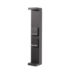 LED-sokkellampe Stikkontaktkolonne Lerna, 60 cm, aluminium mørkegrå