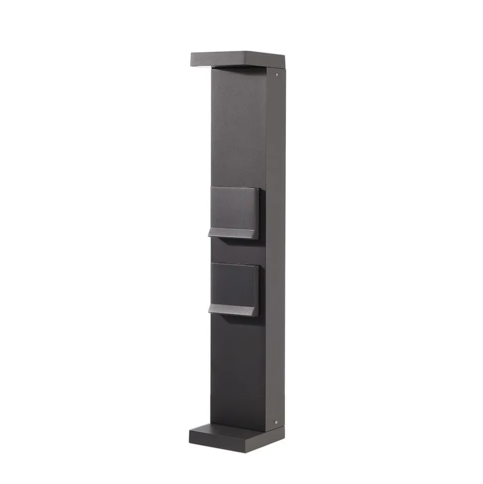LED-sokkellampe Stikkontaktkolonne Lerna, 60 cm, aluminium mørkegrå