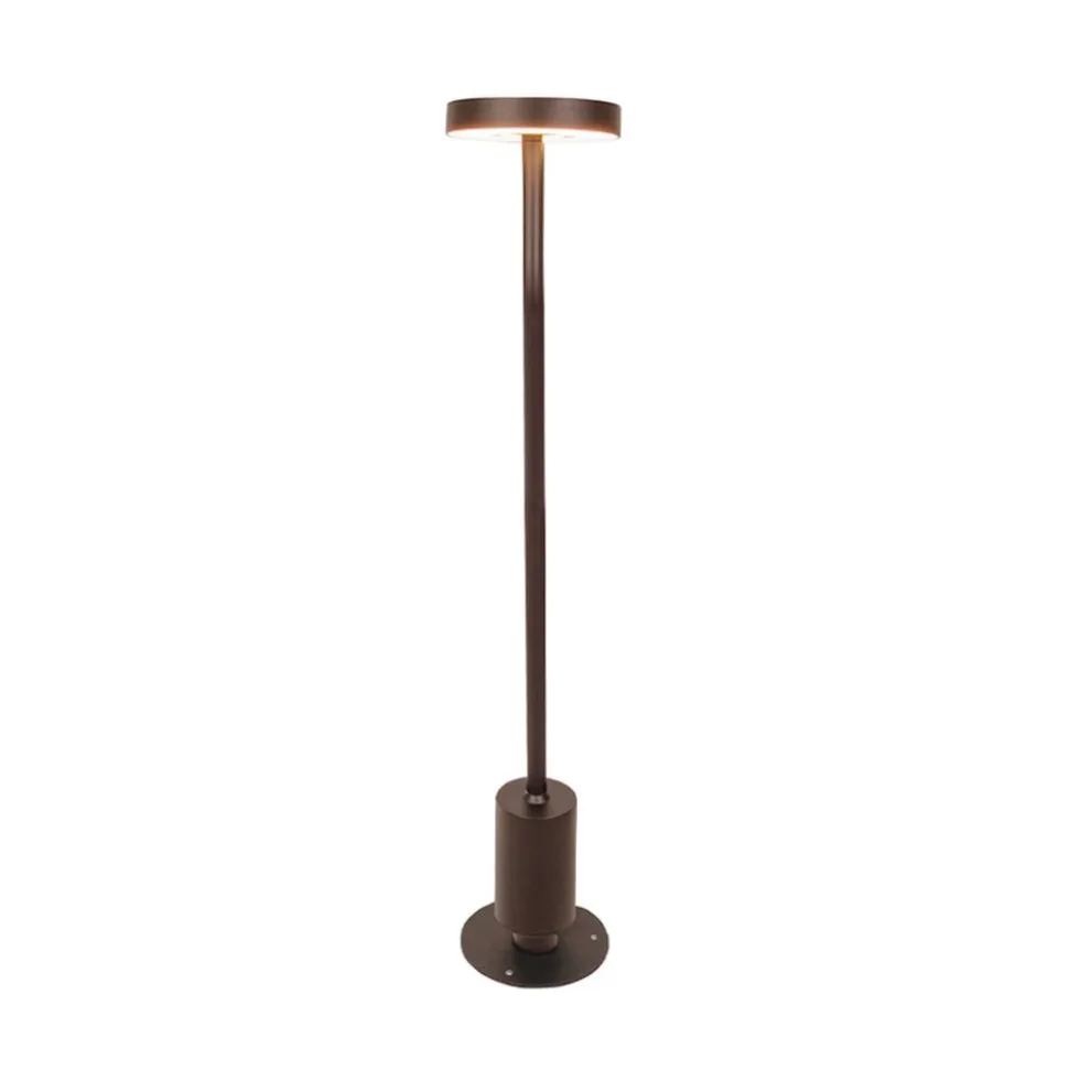 LED-sokkellampe Tango rustbrun, højde 50 cm metal, jordspyd