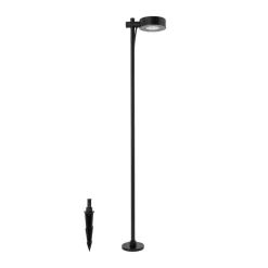 LED-sokkellampe Tessa, sort, aluminium, højde 100 cm