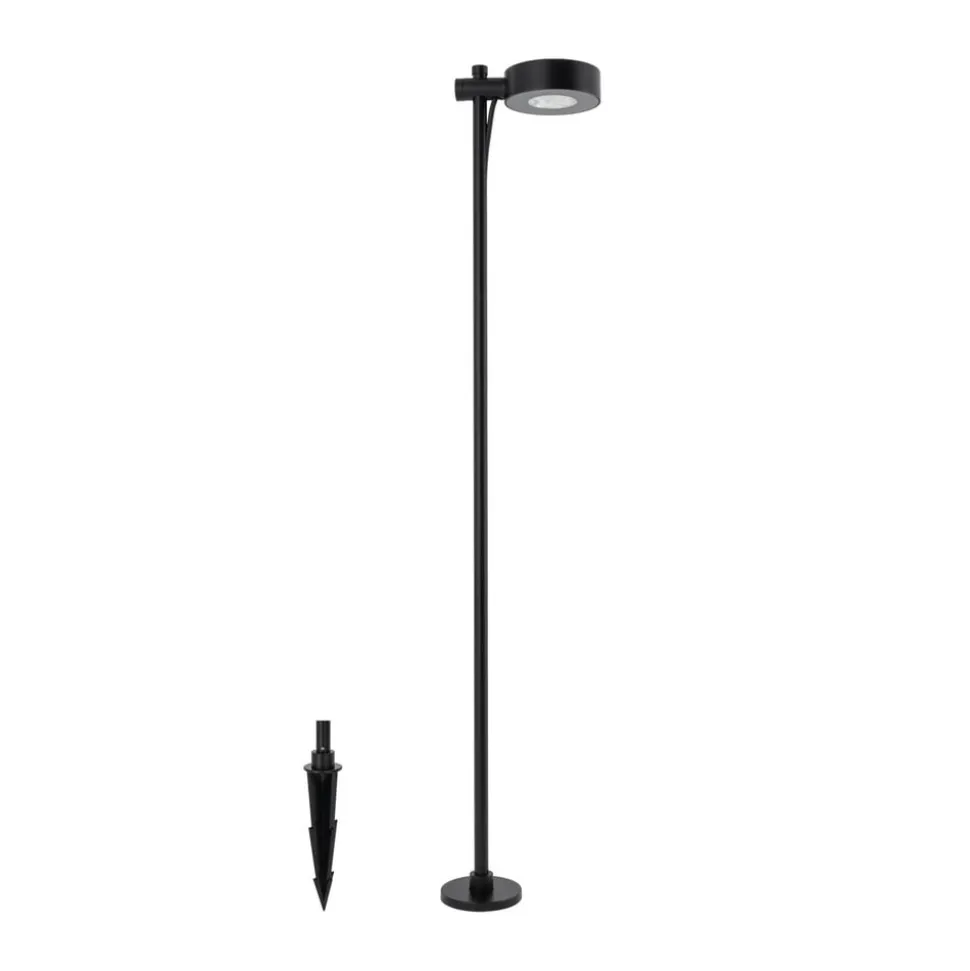 LED-sokkellampe Tessa, sort, aluminium, højde 100 cm