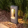 LED-sokkellampe Totem, grå, beton, højde 28,5 cm